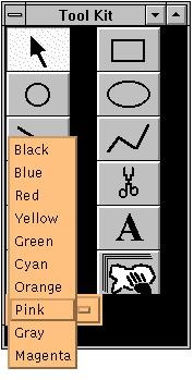 Tool Kit  Window showing color choses